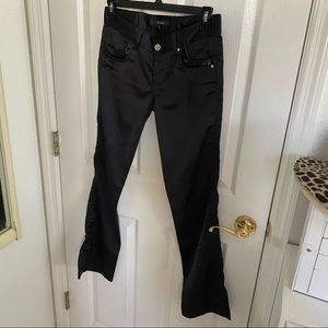 Black low rise bootcut pants